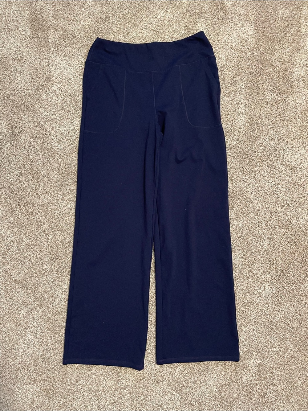 Navy Wide-Leg Active Pants